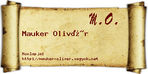 Mauker Olivér névjegykártya